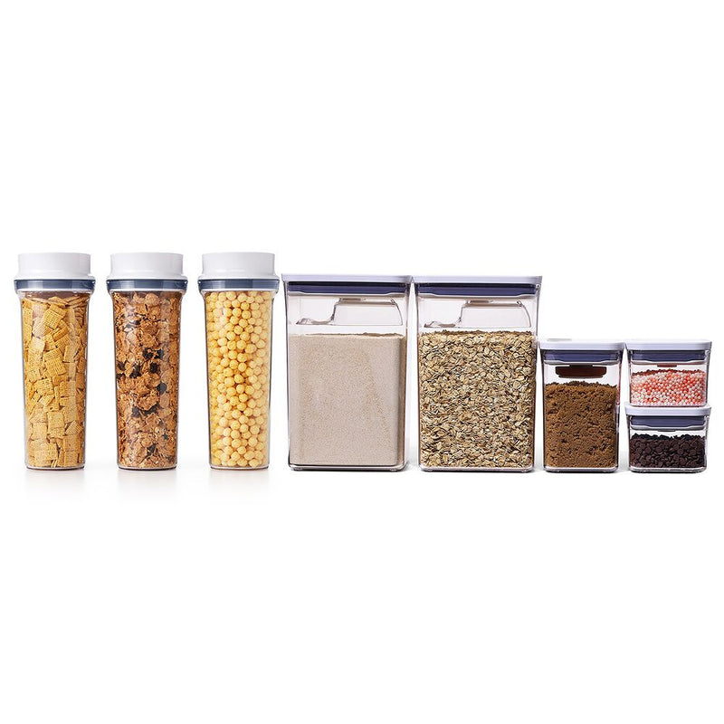 3 Piece Cereal Dispenser Set & 8-Piece POP Container Baking Set Bundle V8