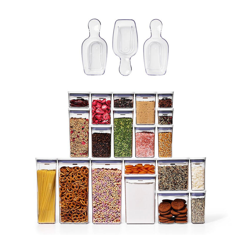 POP 3-Piece Scoop Set & 20-Piece POP Container Set Bundle G9