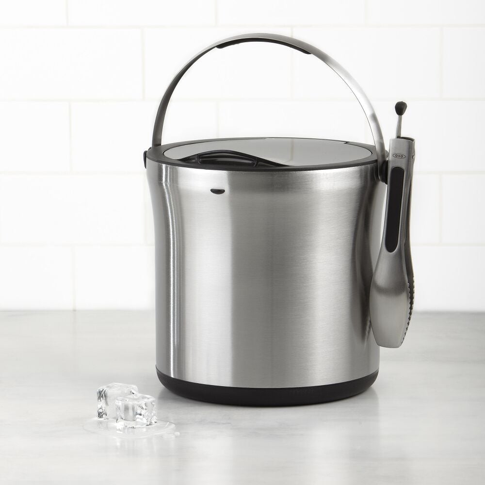 Steel Ice Bucket & Tong Set D8