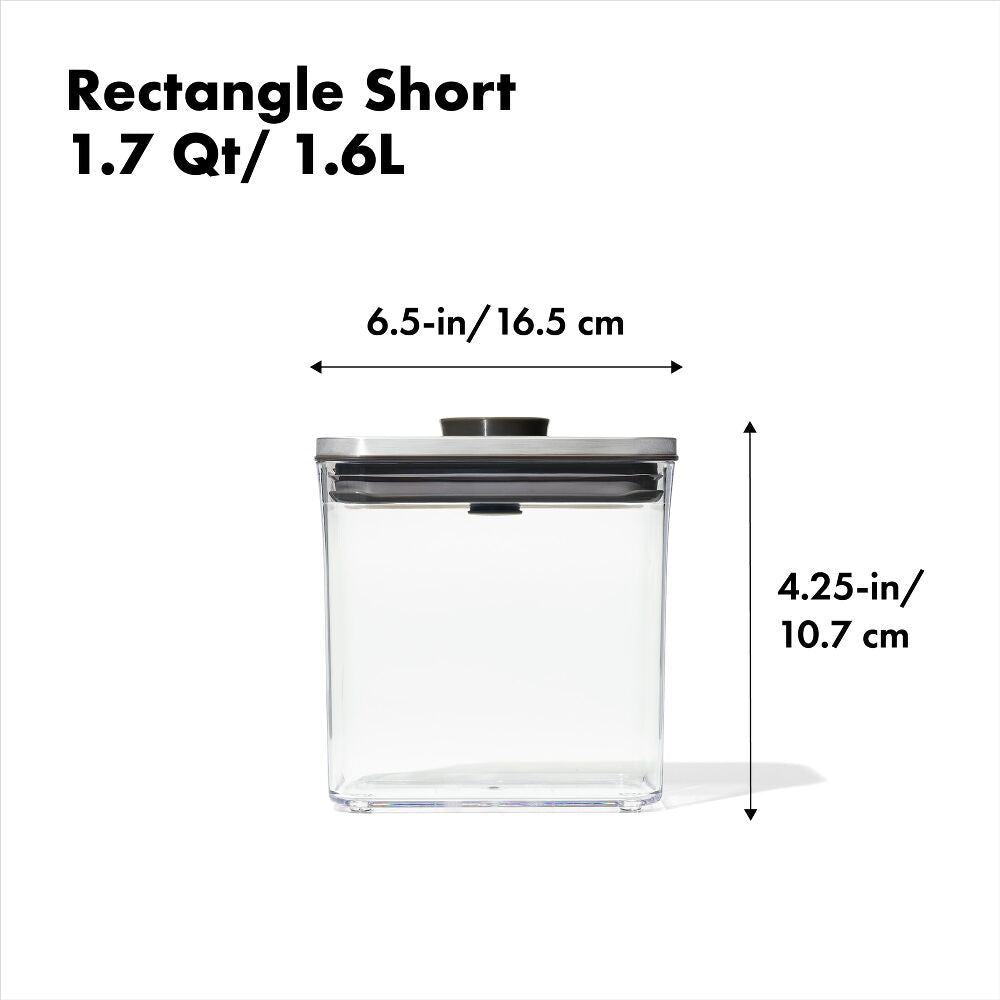 POP Container - Rectangle Short (1.7 Qt/1.6 L) - Matte Black G2
