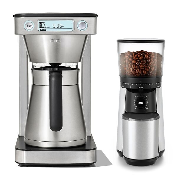 12-Cup Coffee Maker with Podless Single-Serve Function & Conical Burr Coffee Grinder Bundle X1