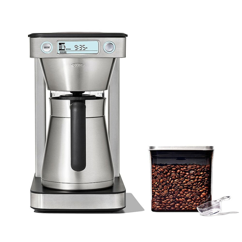 12-Cup Coffee Maker with Podless Single-Serve Function & Steel Coffee POP Container (1.7 Qt) with Scoop Bundle U3
