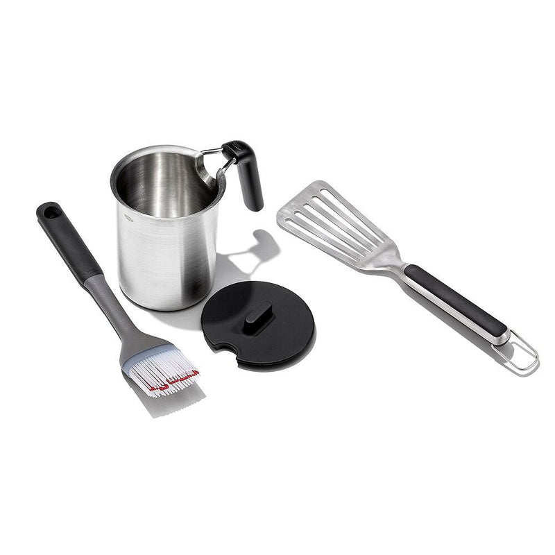 Grilling Basting Pot and Brush Set & Grilling Precision Turner Bundle B3