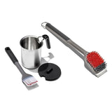 Grilling Basting Pot and Brush Set & Nylon Grill Brush for Cold Cleaning Bundle Y1
