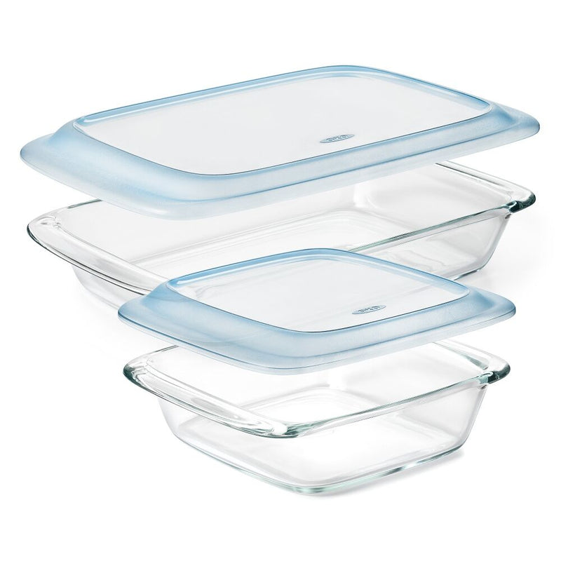 Glass Baking Dish with Lid (2.0 Qt) & Glass Baking Dish with Lid (3.0 Qt) Bundle G7