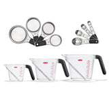 3 Piece Angled Measuring Cup Set & Stainless Steel Measuring Cups and Spoons Set Bundle T7