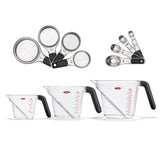 3 Piece Angled Measuring Cup Set & Stainless Steel Measuring Cups and Spoons Set Bundle T7