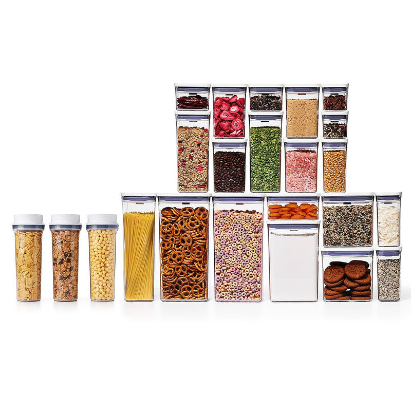3 Piece Cereal Dispenser Set & 20-Piece POP Container Set Bundle Z3