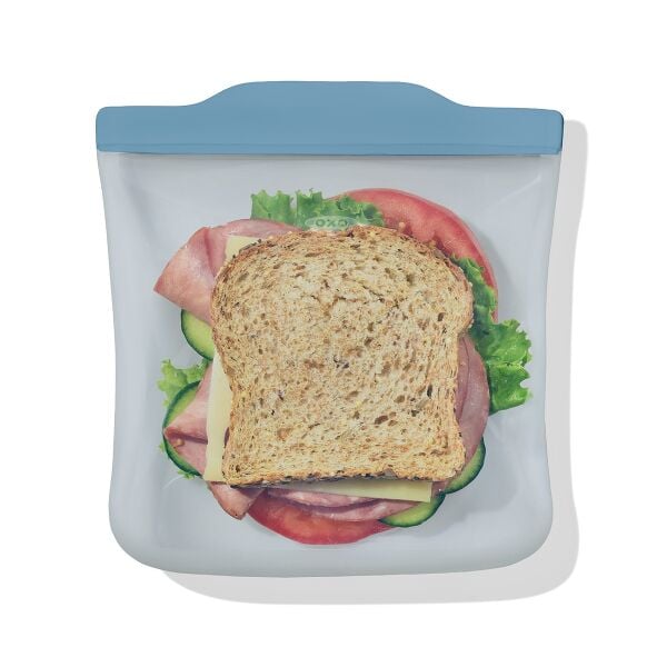 Silicone Reusable Bag  Sandwich (28 oz) - Ocean Blue N1