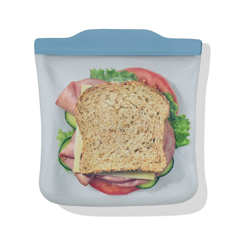Silicone Reusable Bag  Sandwich (28 oz) - Ocean Blue N1