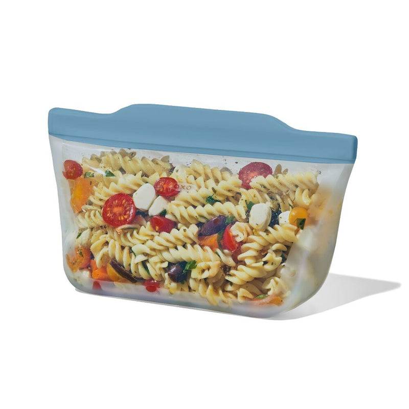 Silicone Reusable Bag  Stand-Up Quart (32 oz) - Ocean Blue V2