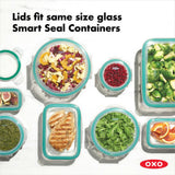 8 Piece Smart Seal Glass Round Container Set C1