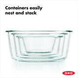 8 Piece Smart Seal Glass Round Container Set C1