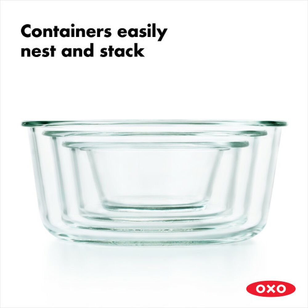 8 Piece Smart Seal Glass Round Container Set C1
