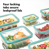8 Piece Smart Seal Glass Round Container Set C1