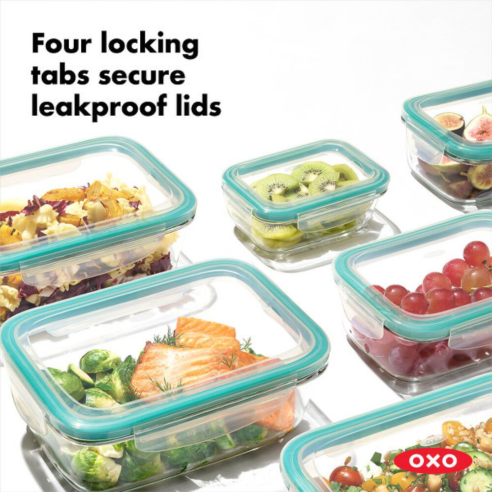 8 Piece Smart Seal Glass Round Container Set C1