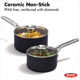 Ceramic Professional Non-Stick 4-Piece Saucepan Set (1.7 Qt & 2.3 Qt) I6