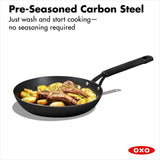 Carbon Steel Obsidian Series 10-Inch Frypan with Silicone Sleeve B2