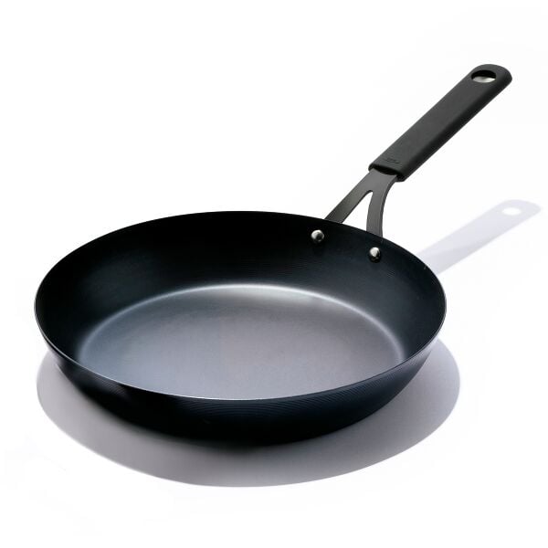 OXO Carbon Steel Obsidian Series 12-Inch Frypan with Silicone Sleeve M9
