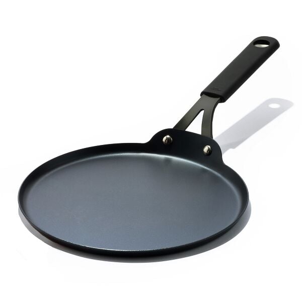 Obsidian Carbon Steel 10-Inch Crêpe Pan with Silicone Sleeve U6