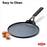 Obsidian Carbon Steel 10-Inch Crêpe Pan with Silicone Sleeve U6