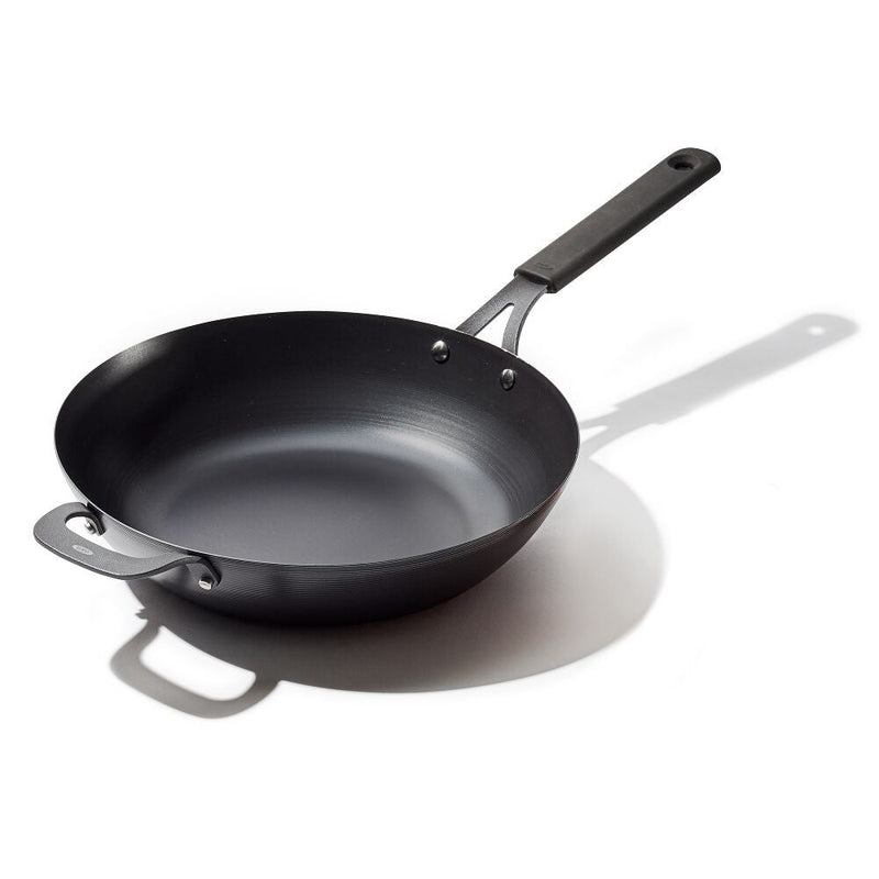 Carbon Steel Obsidian Series 12-Inch Wok with Silicone Sleeve S4