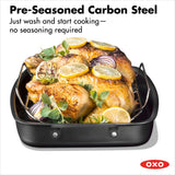Carbon Steel Obsidian Series Roaster with Rack D7