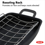 Carbon Steel Obsidian Series Roaster with Rack D7