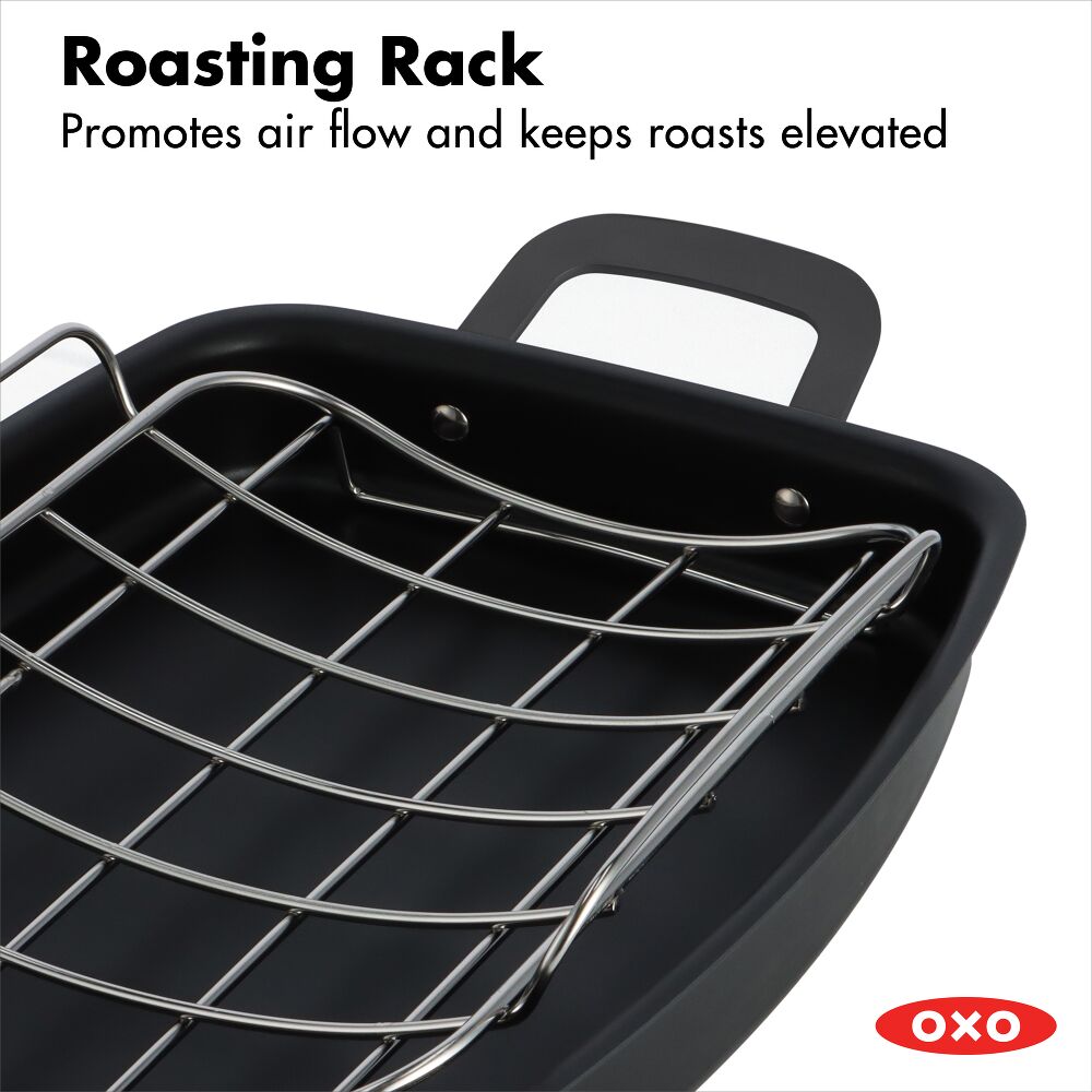 Carbon Steel Obsidian Series Roaster with Rack D7