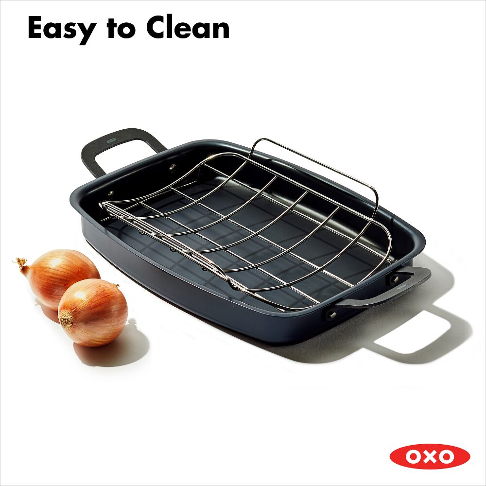 Carbon Steel Obsidian Series Roaster with Rack D7