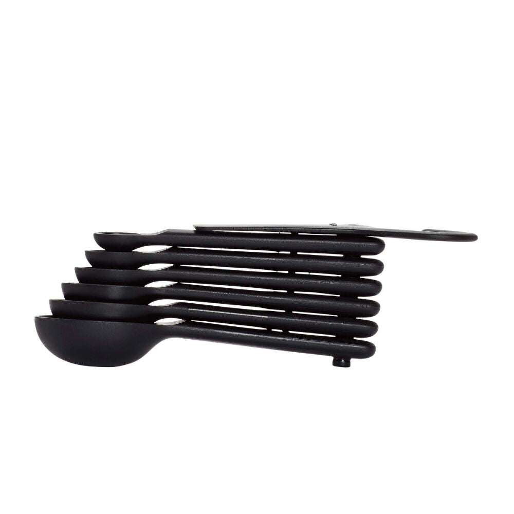 7 Piece Plastic Measuring Spoons - Black N3