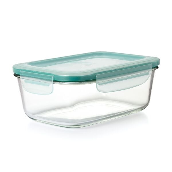 Smart Seal 8 Cup Glass Rectangle Container - Teal Z9