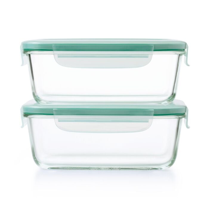 Smart Seal 8 Cup Glass Rectangle Container - Teal Z9
