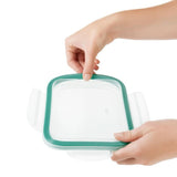 Smart Seal 8 Cup Glass Rectangle Container - Teal Z9