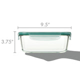 Smart Seal 8 Cup Glass Rectangle Container - Teal Z9
