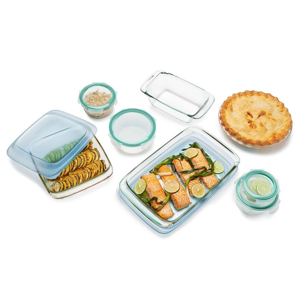 14-Piece Glass Bake, Serve & Store Set J0