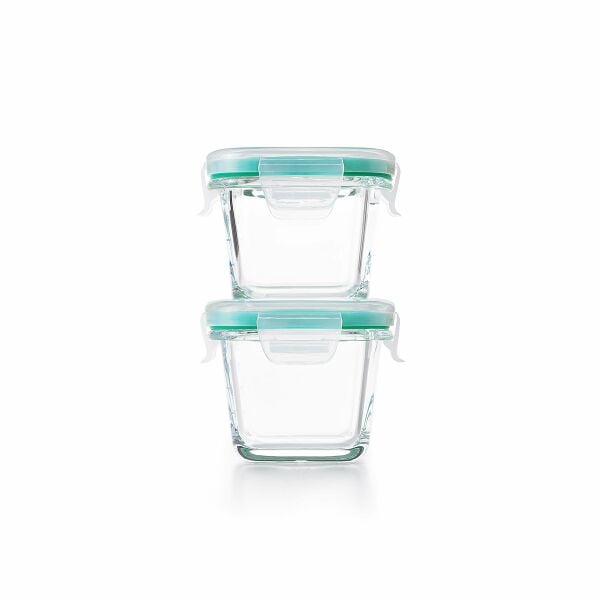 4 Piece Smart Seal Glass Mini Square Container Set L3