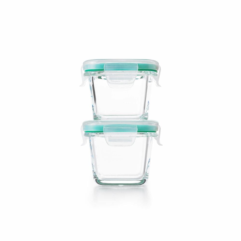 4 Piece Smart Seal Glass Mini Square Container Set L3