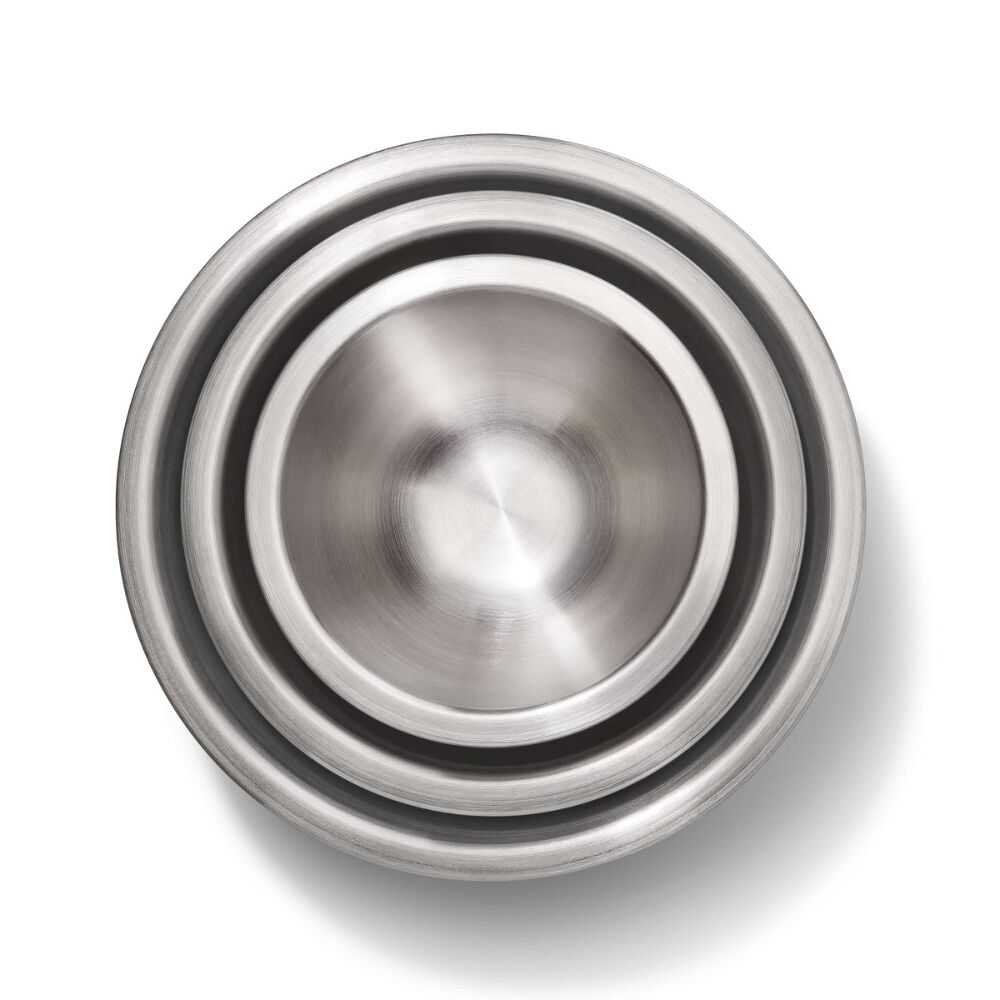 3-Piece Stainless Steel Mixing Bowl Set - Blue/Gray B4