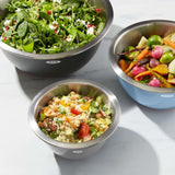 3-Piece Stainless Steel Mixing Bowl Set - Blue/Gray B4