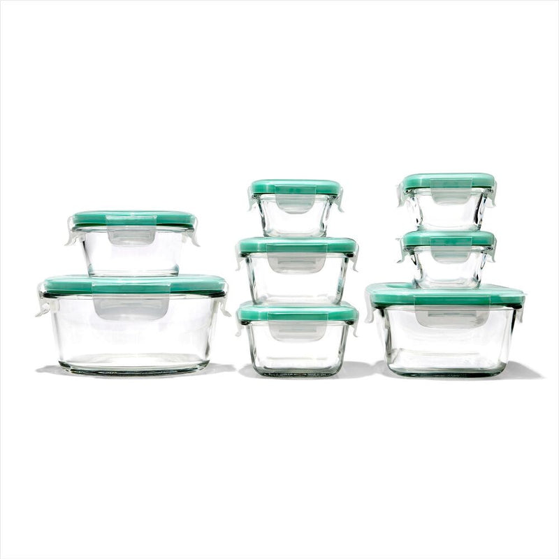 16 Piece Glass Smart Seal Everyday Container Set H8