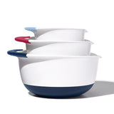 3 Piece Mixing Bowl Set New Colored Handles K2