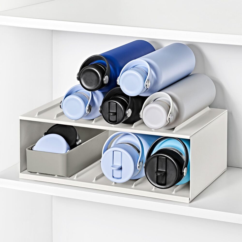 Water Bottle Organizer with Accessory Bin Q9