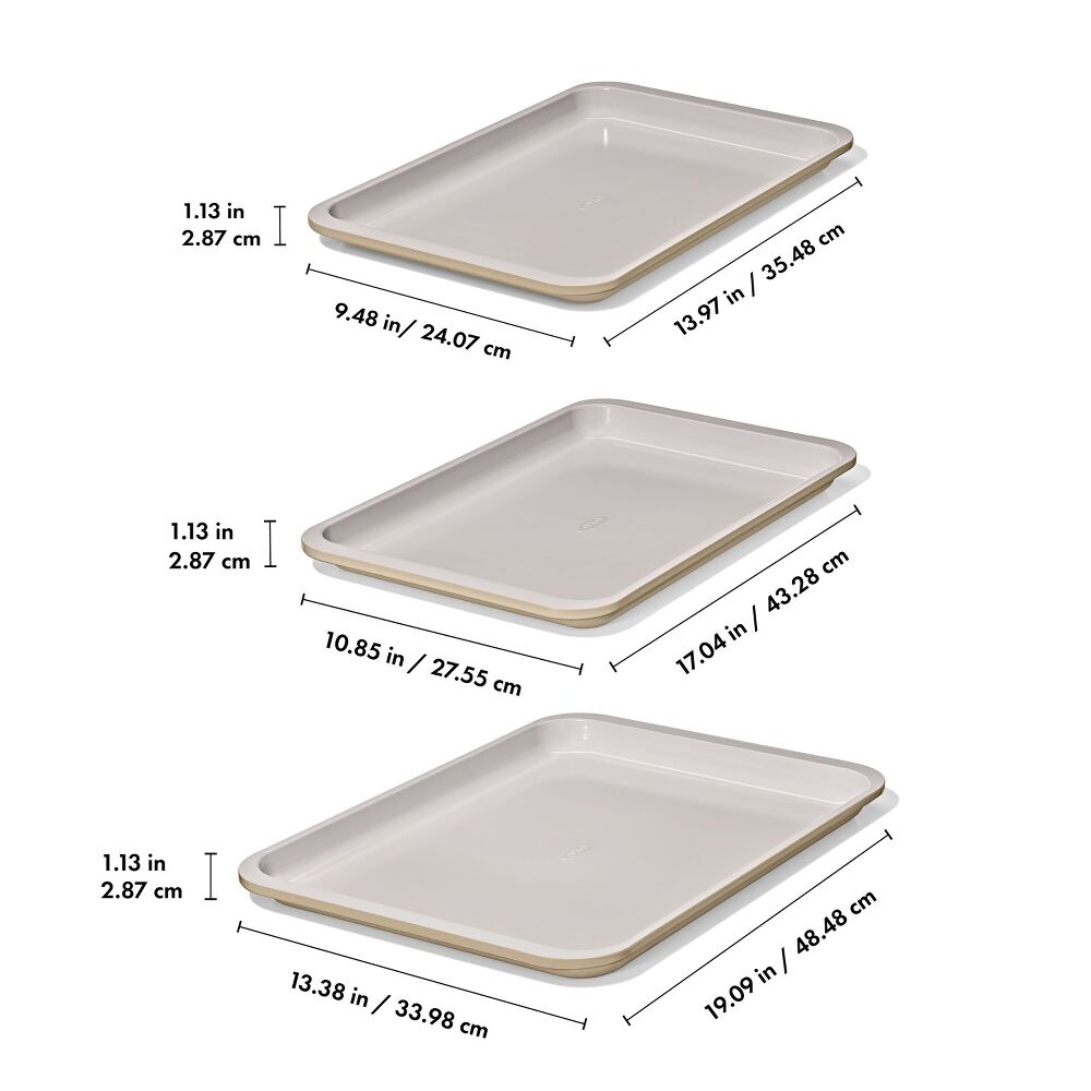 Non-Stick Pro Ceramic Coated Metal Bakeware 3 Pc Set M4