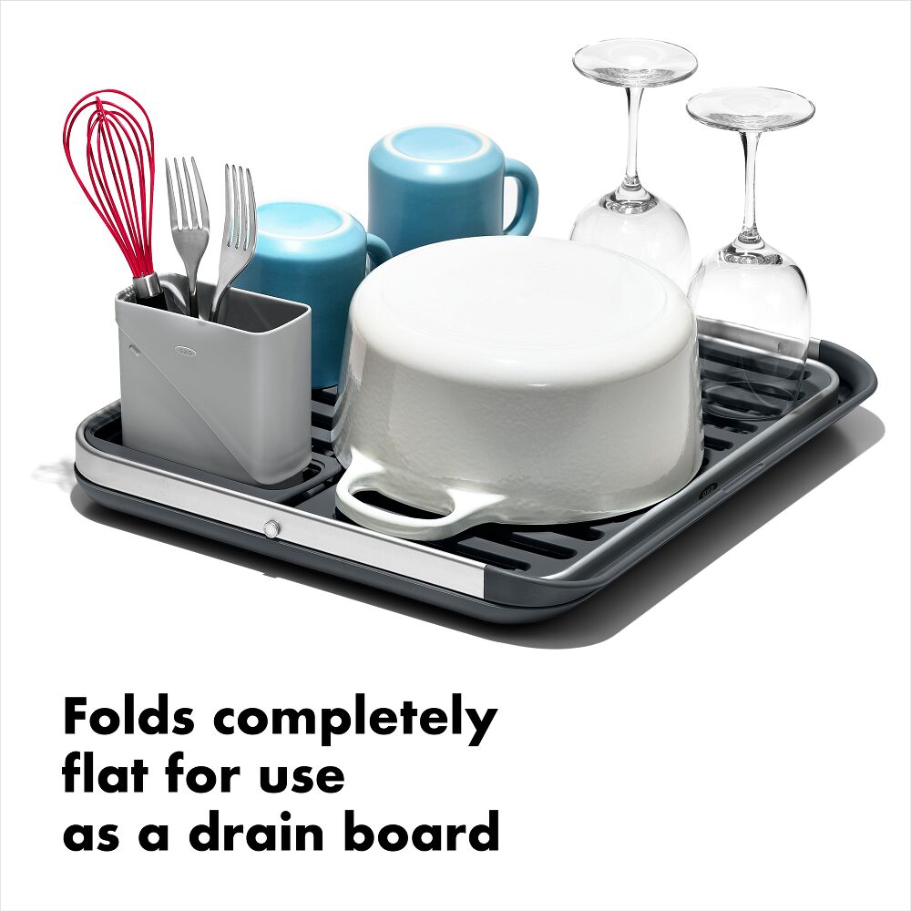OXO Good Grips Aluminum Fold Flat Dish Rack B0