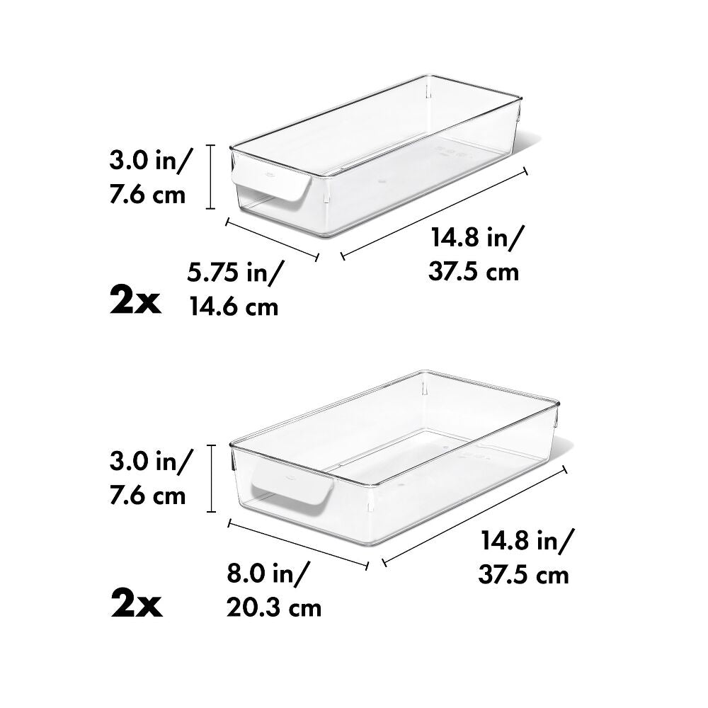4 Piece Refrigerator Storage Bin Starter Set H8