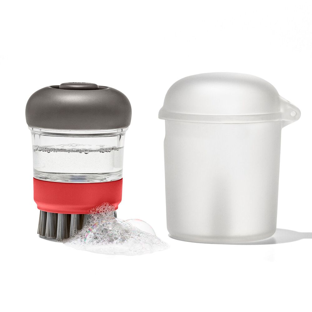 Outdoor Soap Dispensing Dish Brush with Storage Case G7