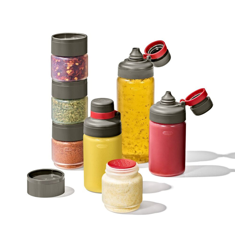 Outdoor 7-Piece Spice Shaker & Squeeze Bottle Set W4