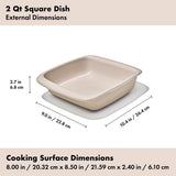 2 Qt Square Stoneware Baking Dish K4