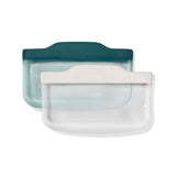 Silicone Reusable Bag -  4 Piece Lunch Set - Oat/Lagoon A6